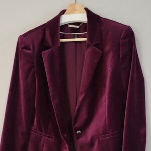WHBM Elegant Velvet Women's Blazer - Purple